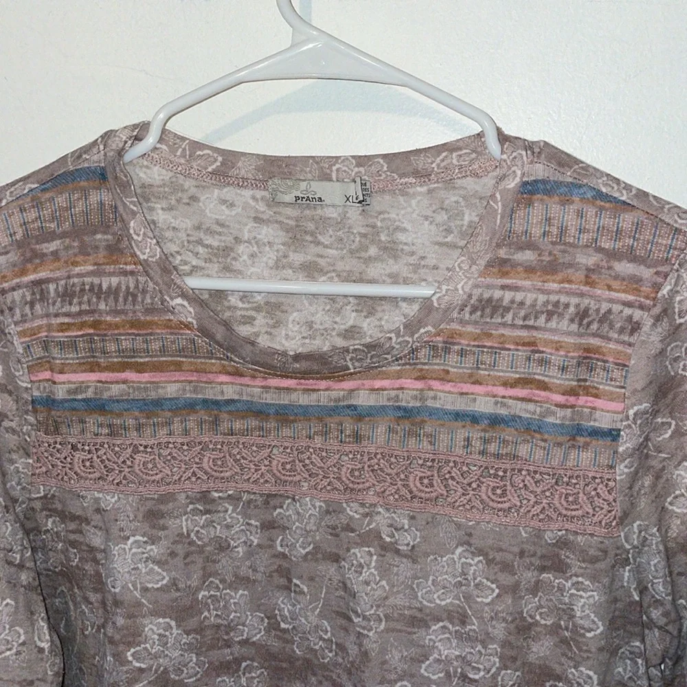 Prana Tilly floral long sleeve crewneck top - Picture 2 of 7
